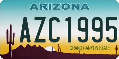 AZ license plate AZC1995
