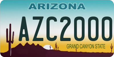 AZ license plate AZC2000