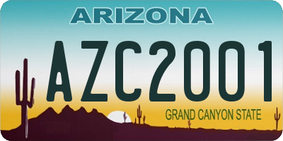 AZ license plate AZC2001