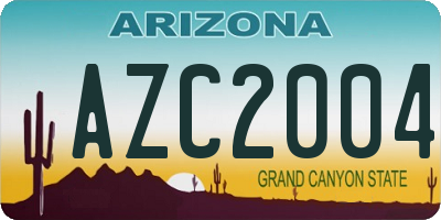 AZ license plate AZC2004