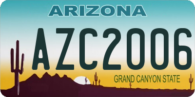 AZ license plate AZC2006