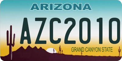 AZ license plate AZC2010