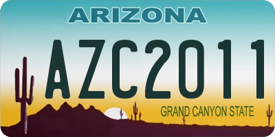 AZ license plate AZC2011