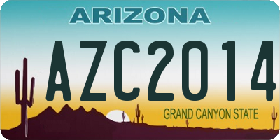 AZ license plate AZC2014
