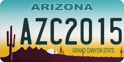 AZ license plate AZC2015