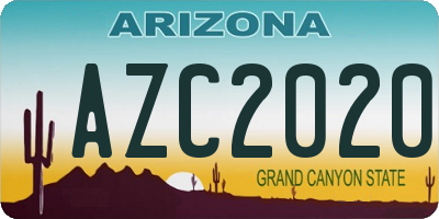 AZ license plate AZC2020
