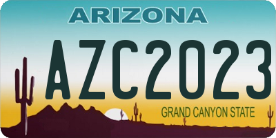 AZ license plate AZC2023
