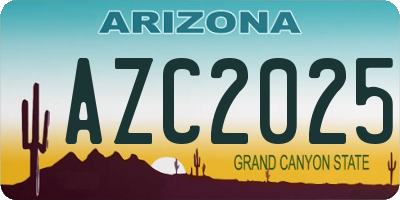 AZ license plate AZC2025