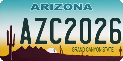 AZ license plate AZC2026