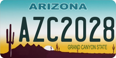 AZ license plate AZC2028