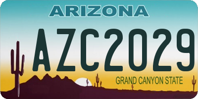 AZ license plate AZC2029