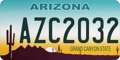 AZ license plate AZC2032