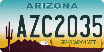 AZ license plate AZC2035