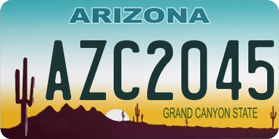 AZ license plate AZC2045