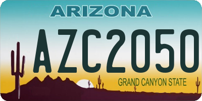 AZ license plate AZC2050