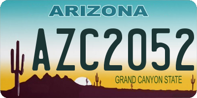 AZ license plate AZC2052