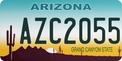 AZ license plate AZC2055