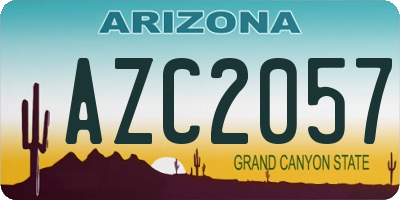 AZ license plate AZC2057