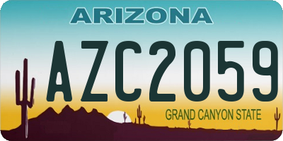 AZ license plate AZC2059
