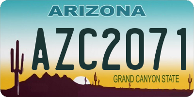 AZ license plate AZC2071