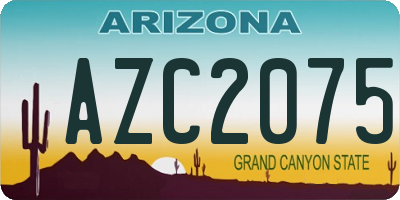 AZ license plate AZC2075