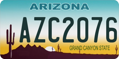 AZ license plate AZC2076