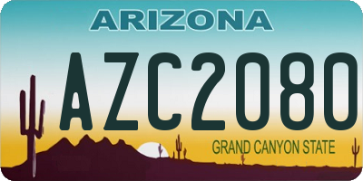 AZ license plate AZC2080
