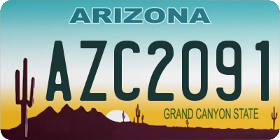 AZ license plate AZC2091