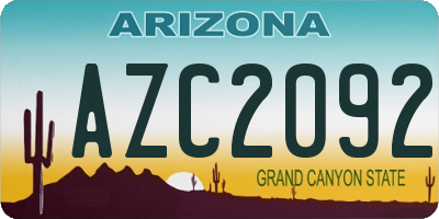 AZ license plate AZC2092