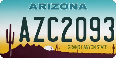 AZ license plate AZC2093