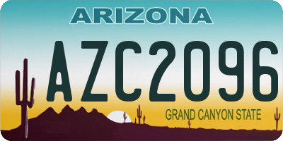 AZ license plate AZC2096