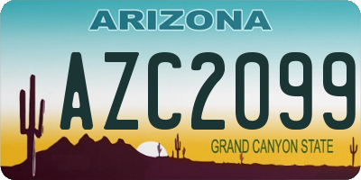 AZ license plate AZC2099