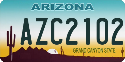 AZ license plate AZC2102
