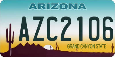 AZ license plate AZC2106