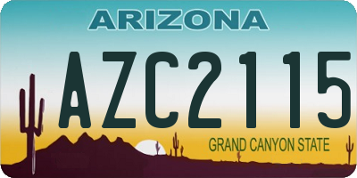AZ license plate AZC2115