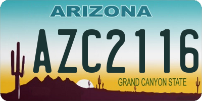 AZ license plate AZC2116