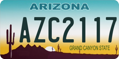 AZ license plate AZC2117