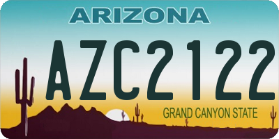 AZ license plate AZC2122