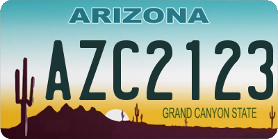 AZ license plate AZC2123