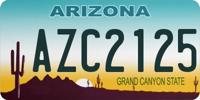 AZ license plate AZC2125