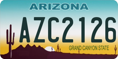 AZ license plate AZC2126