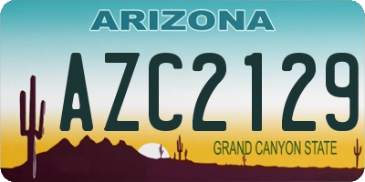 AZ license plate AZC2129