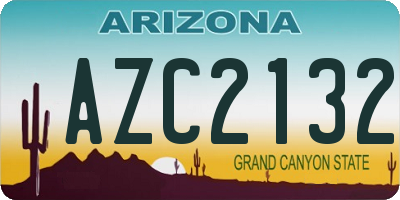 AZ license plate AZC2132