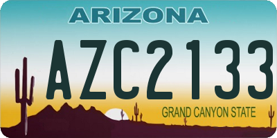 AZ license plate AZC2133
