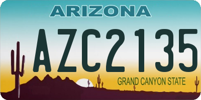 AZ license plate AZC2135