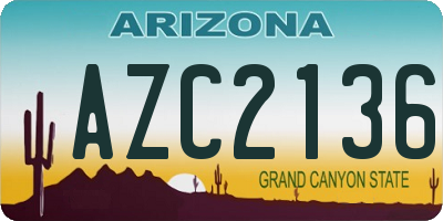 AZ license plate AZC2136