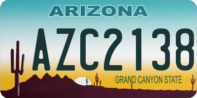 AZ license plate AZC2138