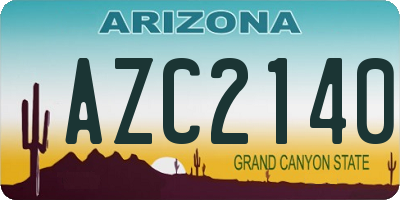 AZ license plate AZC2140