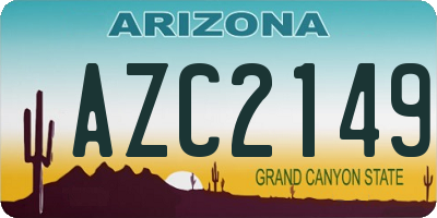 AZ license plate AZC2149