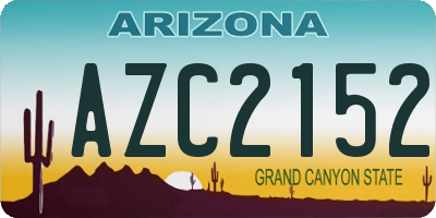 AZ license plate AZC2152